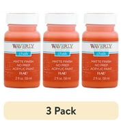 (3 pack) Waverly Inspirations Chalk Paint, Ultra Matte, Pumpkin, 2 fl oz