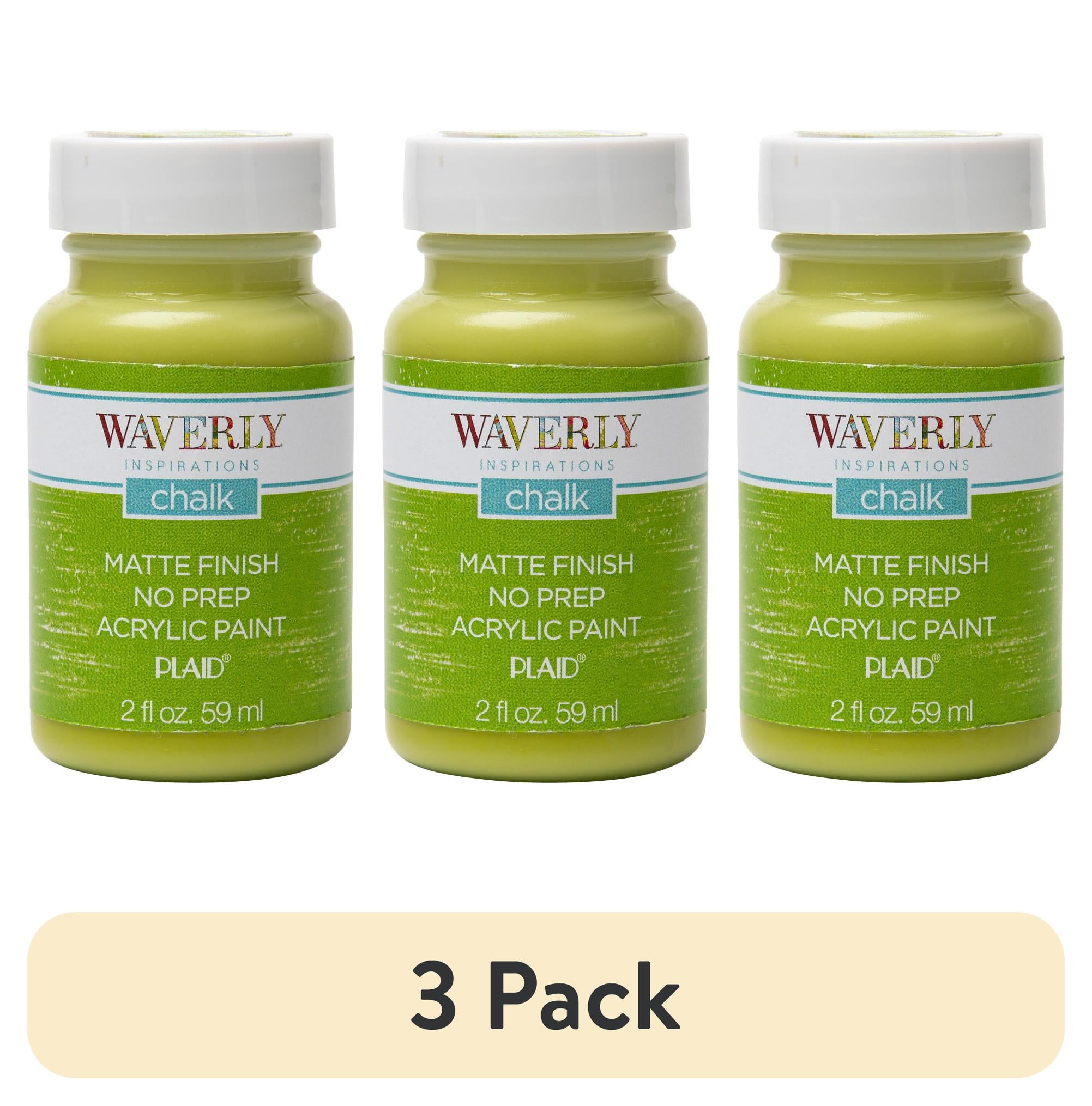 (3 pack) Waverly Inspirations Chalk Paint, Ultra Matte, Scallion, 2 fl oz