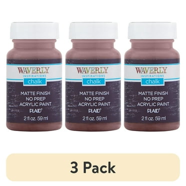 (3 pack) Waverly Inspirations Chalk Paint, Ultra Matte, Truffle, 2 fl oz