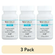 (3 pack) Waverly Inspirations Chalk Paint, Ultra Matte, White, 2 fl oz