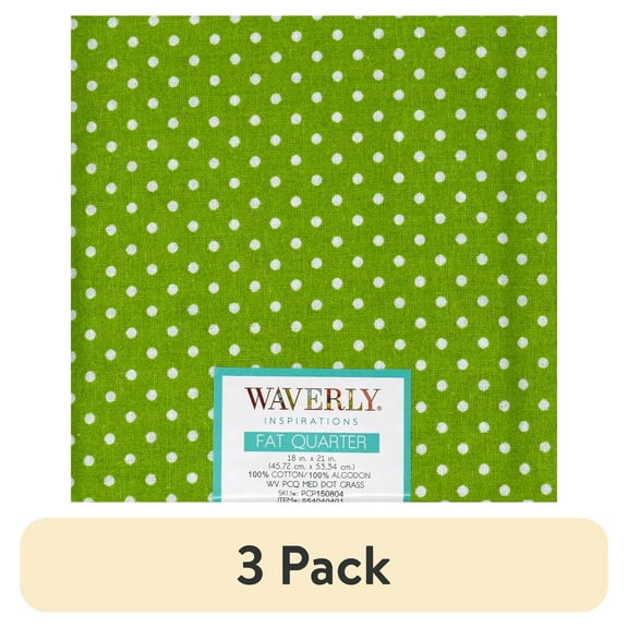 (3 pack) Waverly Inspirations Cotton 18" x 21" Fat Quarter Medium Dot Print Fabric, 1 Each