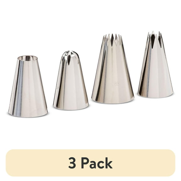 (3 pack) Way To Celebrate Large Decorating Tips, 4 Pieces