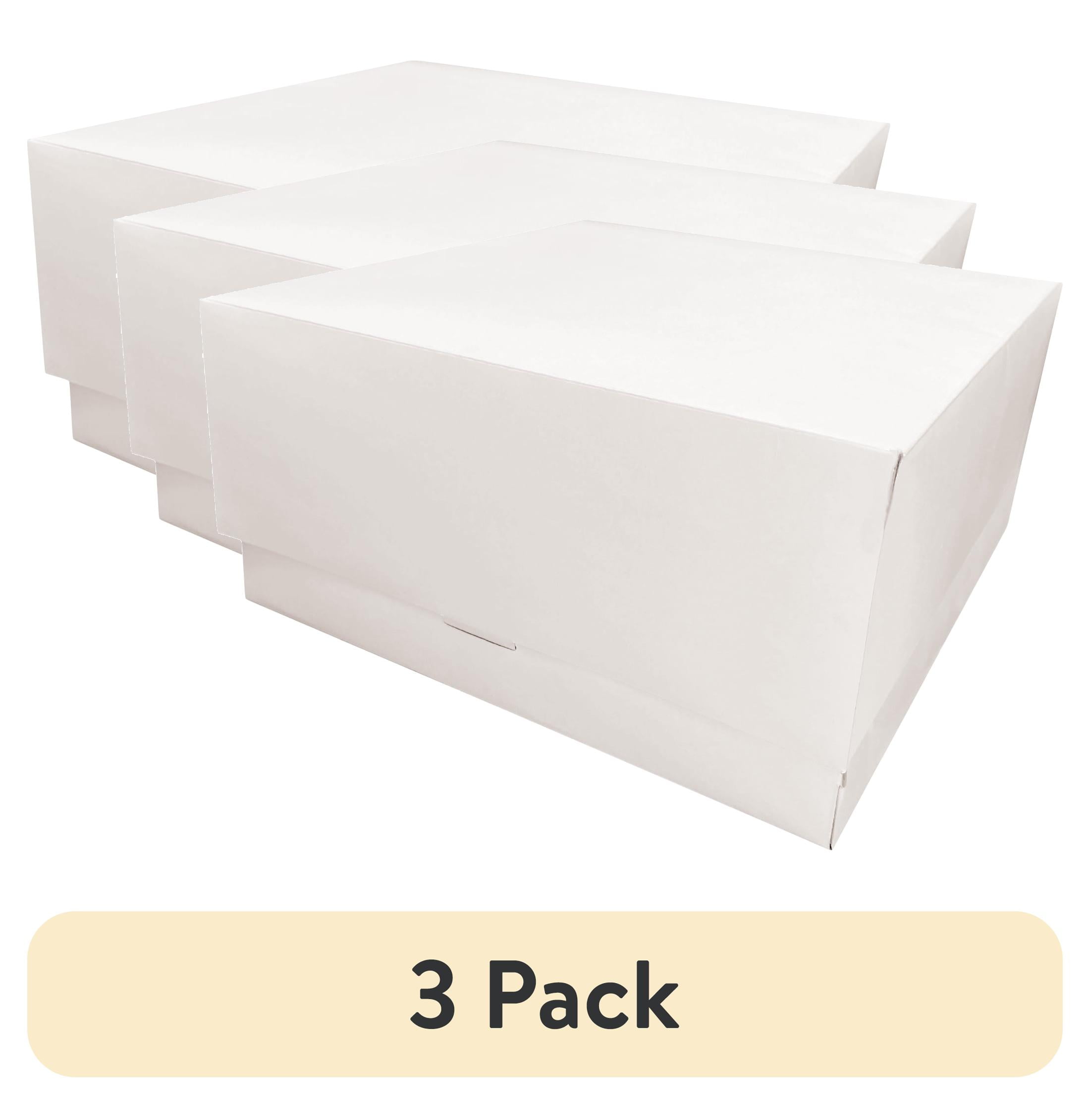 (3 pack) 8" x 8" x 6" White Adjustable Cake Box, by Way To Celebrate