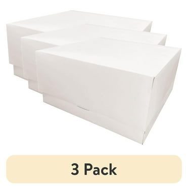 (3 pack) 8" x 8" x 6" White Adjustable Cake Box, by Way To Celebrate