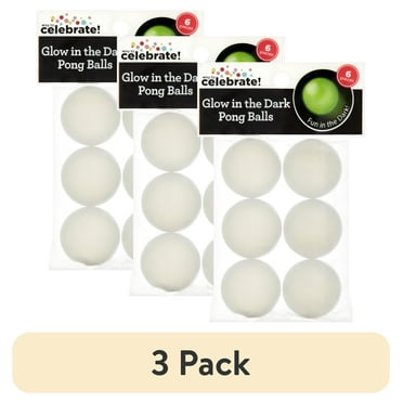(3 pack) White Glow-in-the-Dark Pong Ball Party Favors, 6 Count, by Way To Celebrate