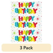 (3 pack) Multicolor Happy Birthday Poster Party Banner, 5' x 2.25', by Way To Celebrate