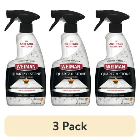 (3 pack) Weiman 2-IN-1 Quartz & Stone Cleaner with UV Protection, 16 oz