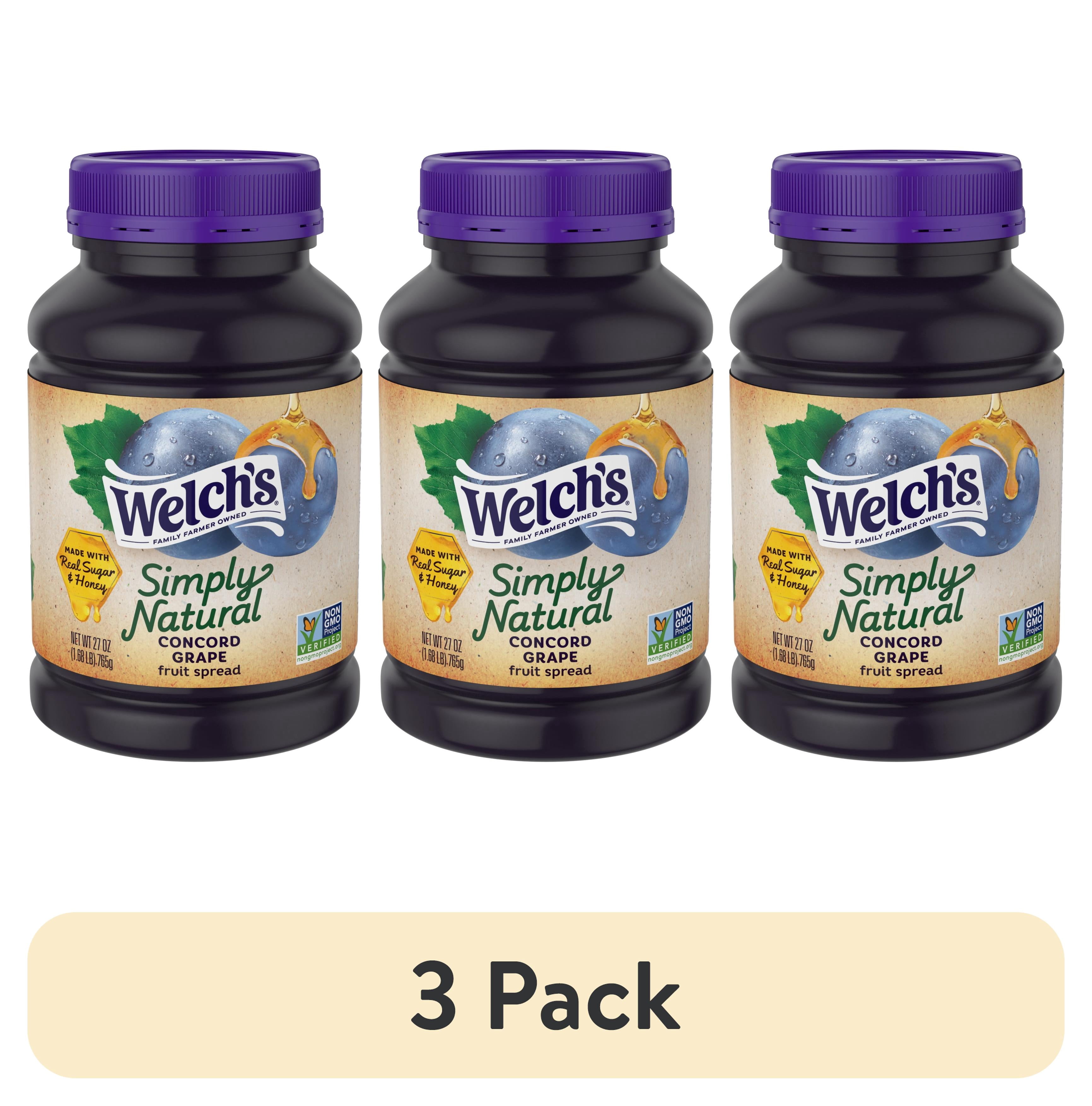 (3 pack) Welch's Simply Natural Concord Grape Spread, 27 oz Jar