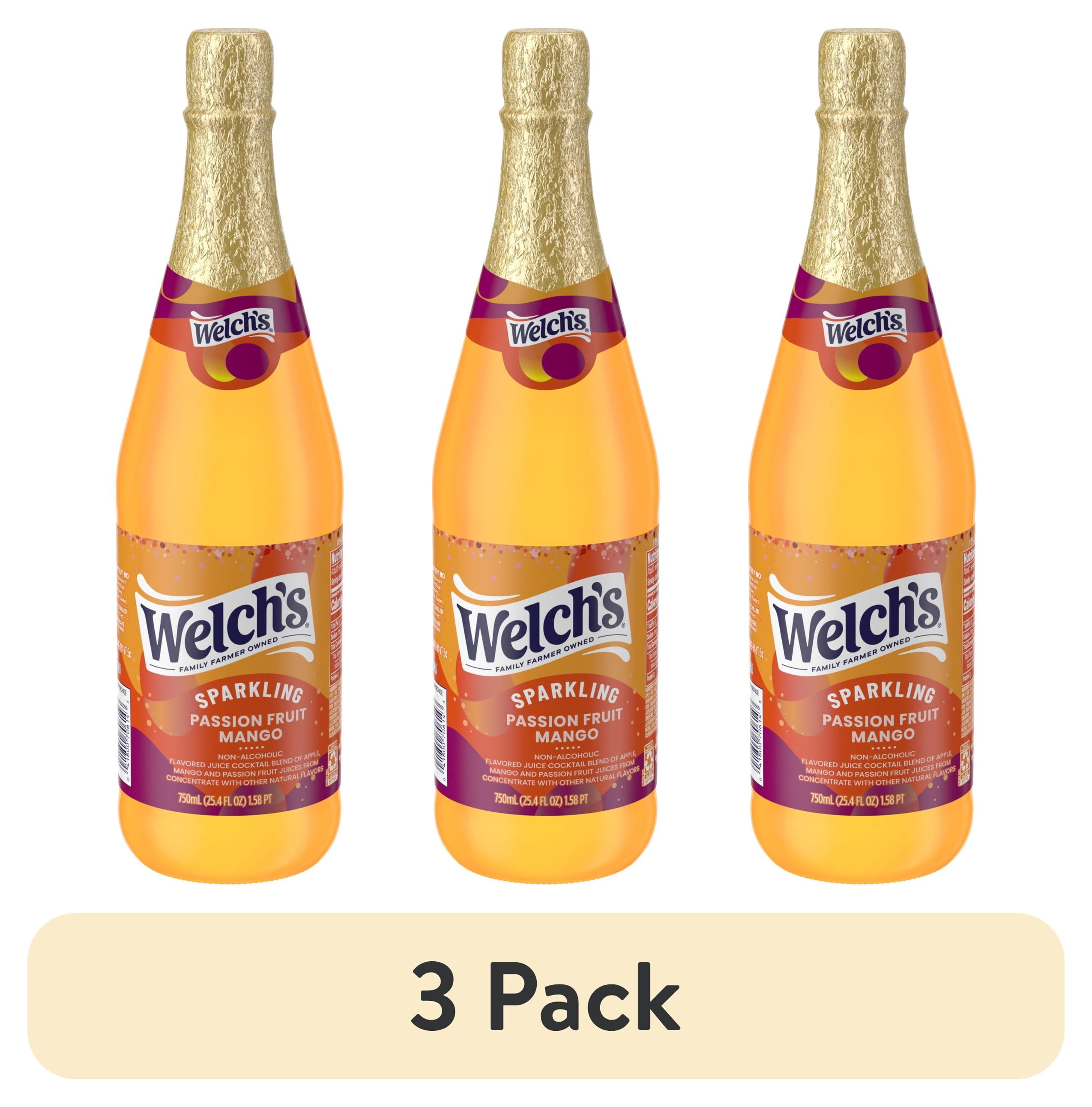 (3 pack) Welch's Passion Fruit Mango Cocktail, 25.4 oz Bottle
