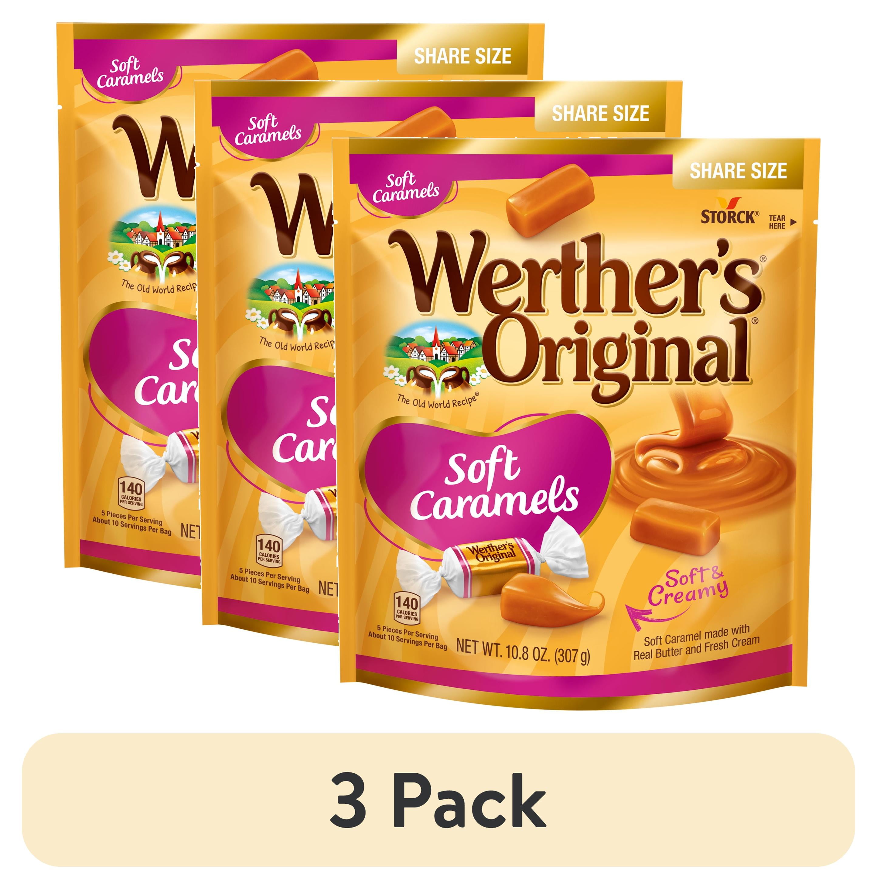 (3 pack) Werther's Original Individually Wrapped Soft Caramels, 10.8oz Sharing Size Bag