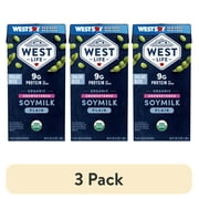 (3 pack) West Life Organic Original Unsweetened Soymilk Shelf-Stable 64 fl. oz. (Pack Count 1)