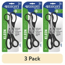 (3 pack) Westcott 8" Straight Kleen Earth Recycled Stainless Steel Scissor, Black, 3 Pack, High School Level