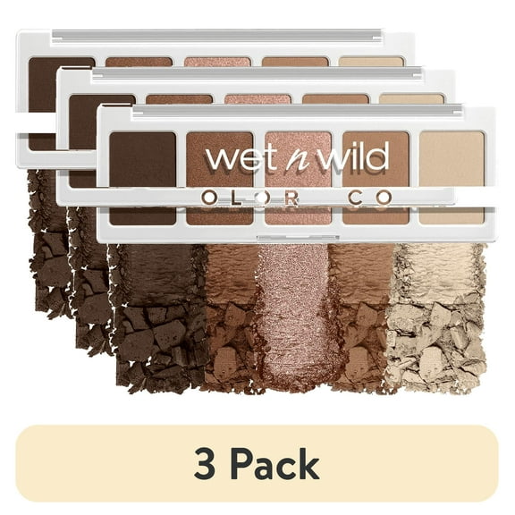 (3 pack) Wet n Wild Color Icon 5 Pan Eye & Face Makeup Palette, Eyeshadow Palette, Walking On Eggshells