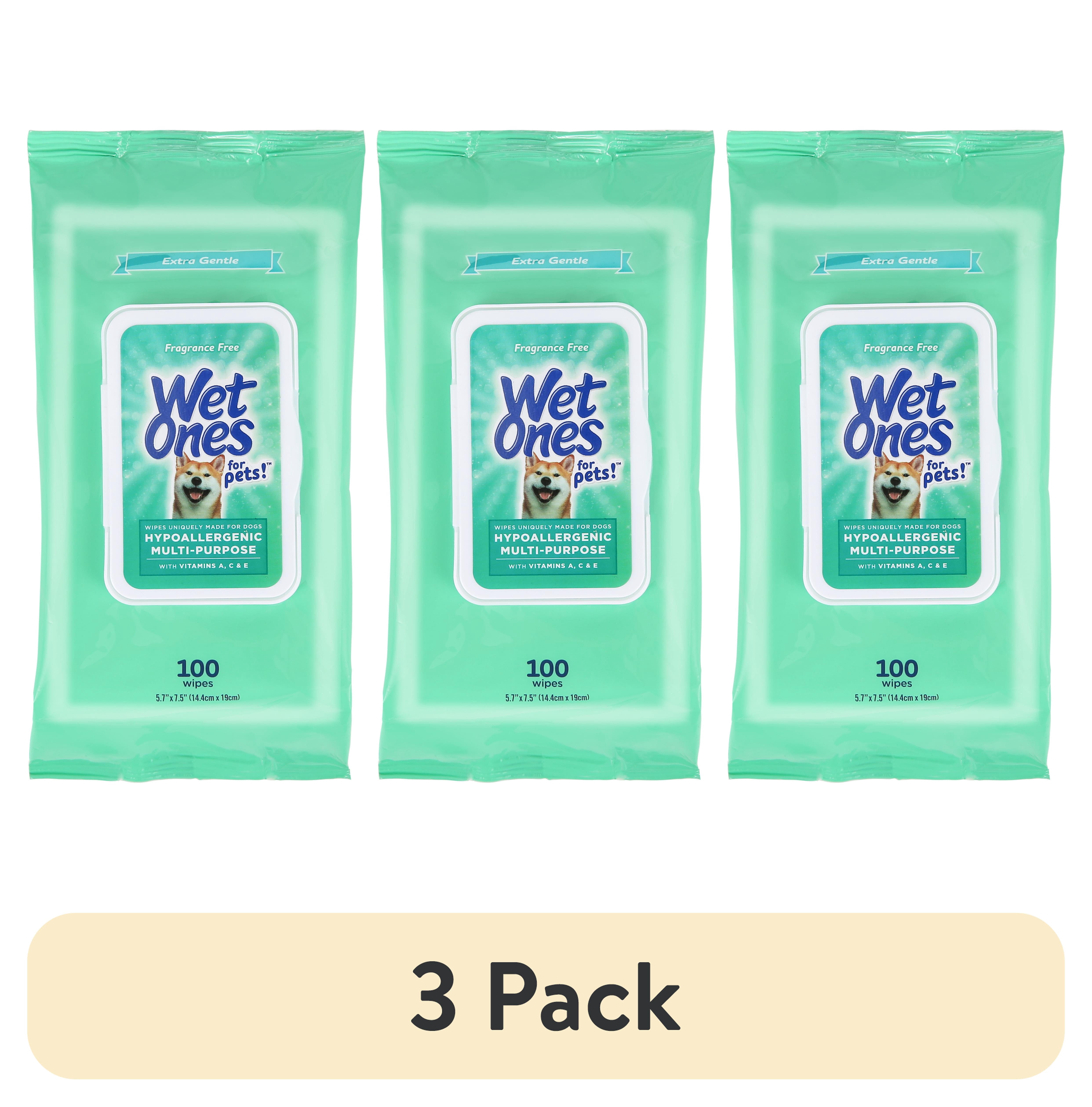 (3 pack) Wet Ones Hypoallergenic Wipe for Dogs - 100 ct pouch