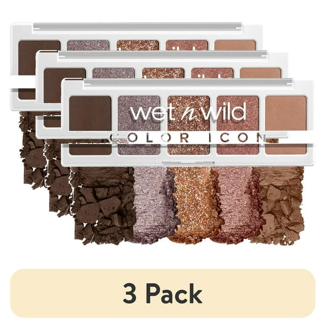 (3 pack) Wet n Wild Color Icon 5 Pan Eye & Face Makeup Palette, Eyeshadow Palette, Camo-Flaunt