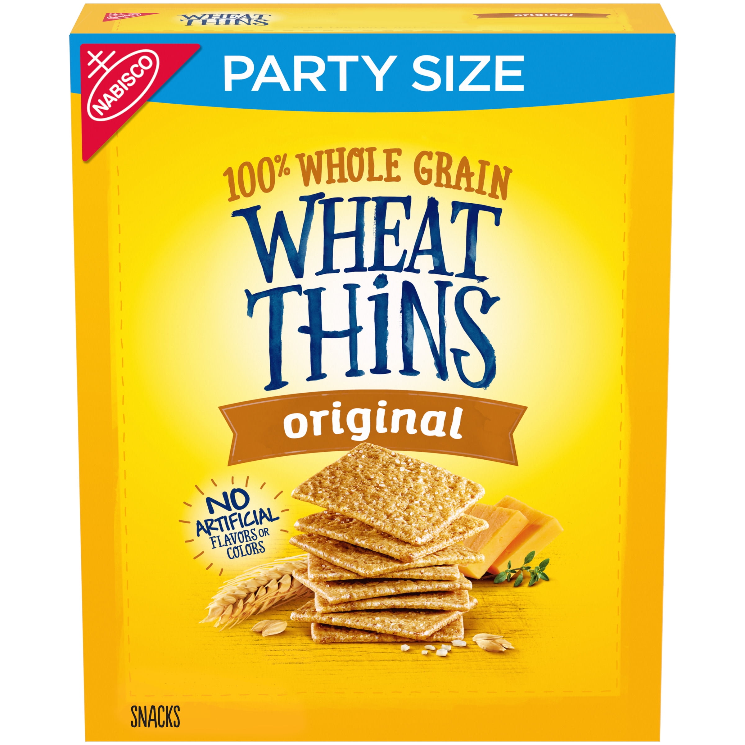 (3 pack) Wheat Thins Original Whole Grain Wheat Crackers, Party Size, 20 oz Box