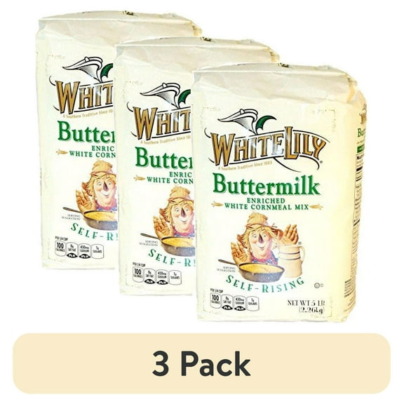 (3 pack) White Lily Self-Rising Buttermilk White Cornmeal Mix Enriched
