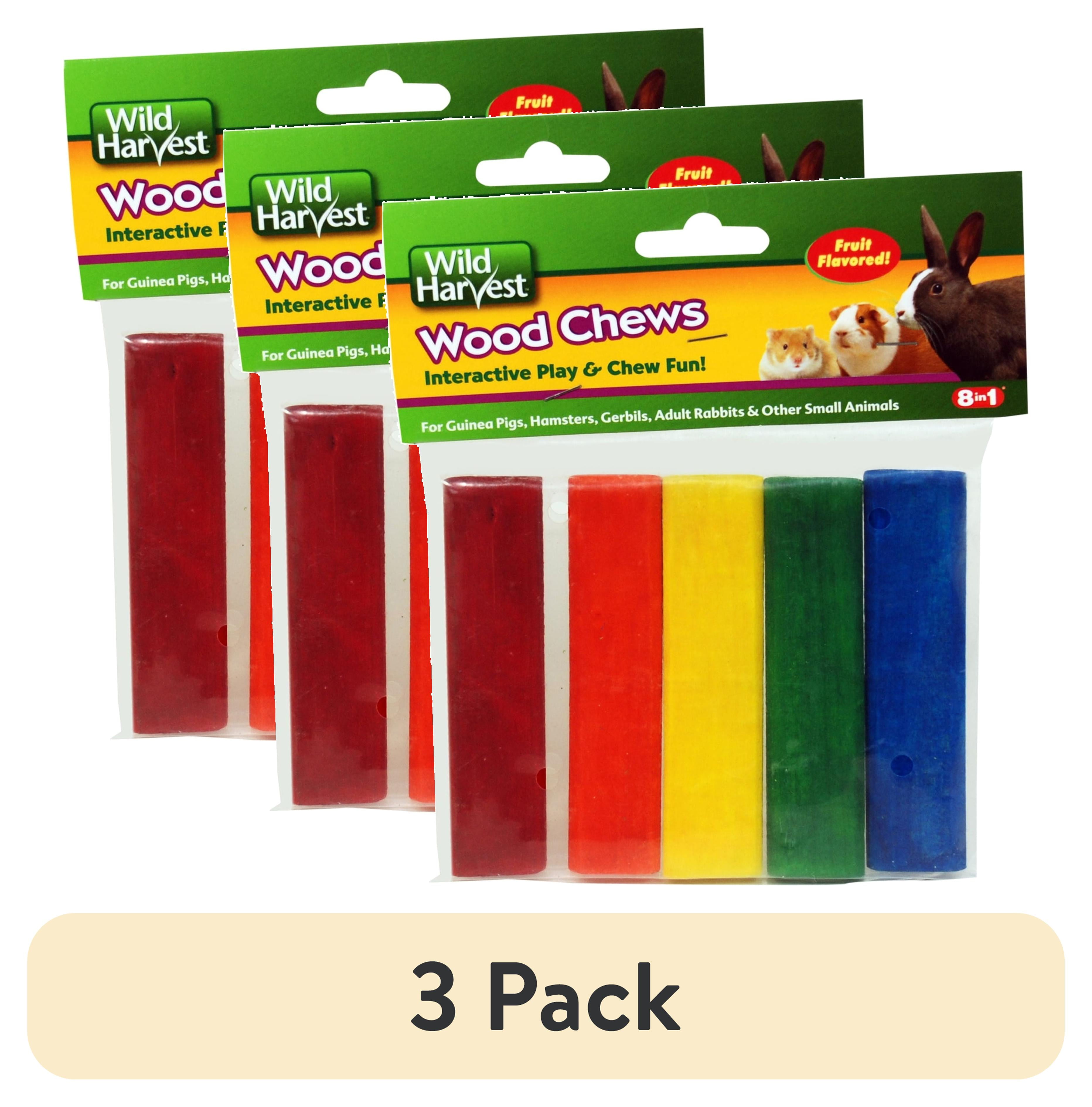 (3 pack) Wild Harvest Colored Fruit Flavored Wood Chews for Small Animals