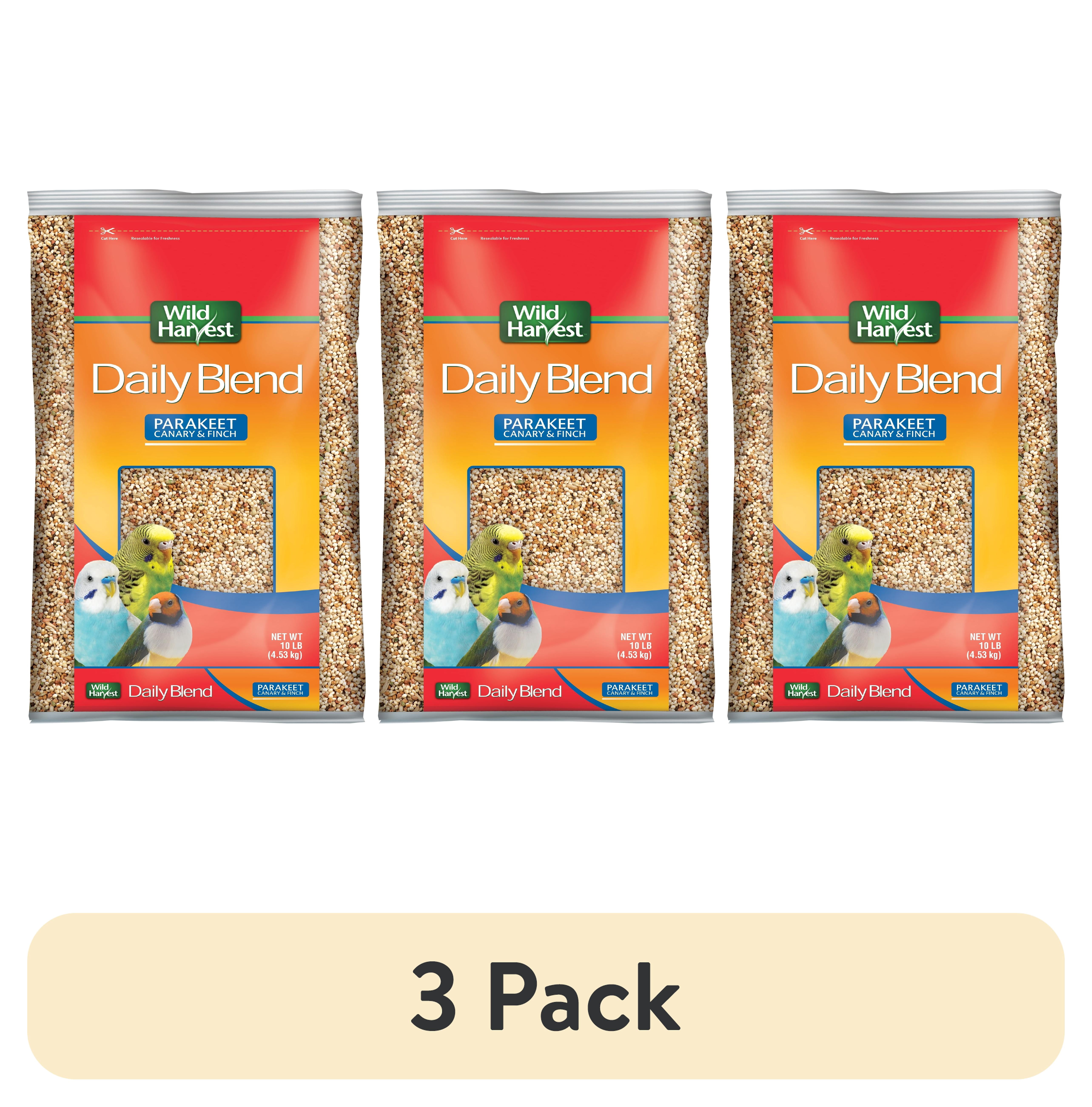 (3 pack) Wild Harvest Daily Blend Nutrition Diet Bird Food for Parakeet, Canary and Finch 10 Pounds