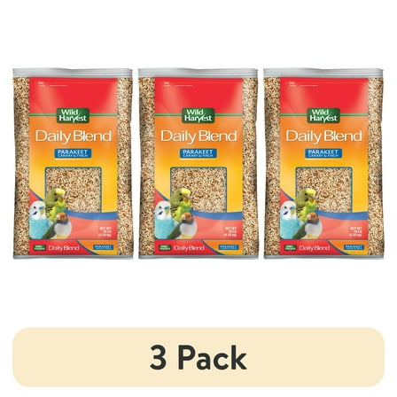 (3 pack) Wild Harvest Daily Blend Nutrition Diet Bird Food for Parakeet, Canary and Finch 10 Pounds