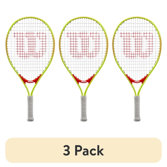 (3 pack) Wilson Federer 21" Junior Tennis Racket (Ages 5-6) - Yellow