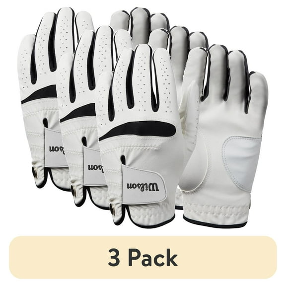 (3 pack) Wilson Men's Feel Plus Left-Hand Golf Glove