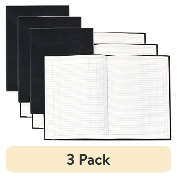 (3 pack) Wilson Jones Account Book, 9 1/4" x 7", 80 Pages, 4 Columns
