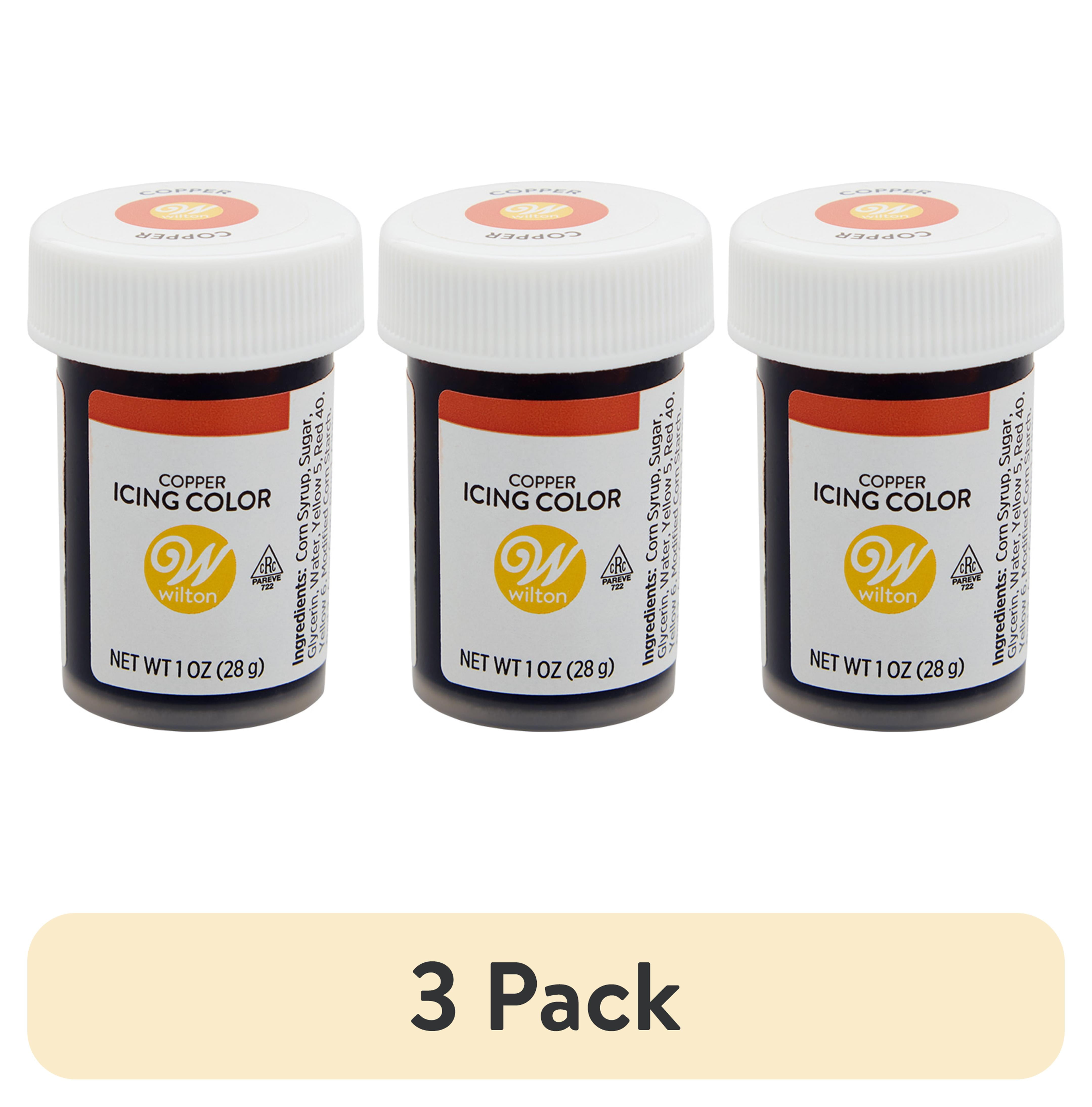 (3 pack) Wilton Copper Food Coloring Edible Gel for Baking & Cake Decorating No Taste 1 oz.