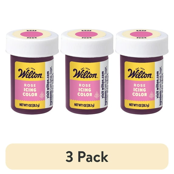 (3 pack) Wilton Rose Food Coloring Edible Gel for Baking & Cake Decorating No Taste 1 oz.