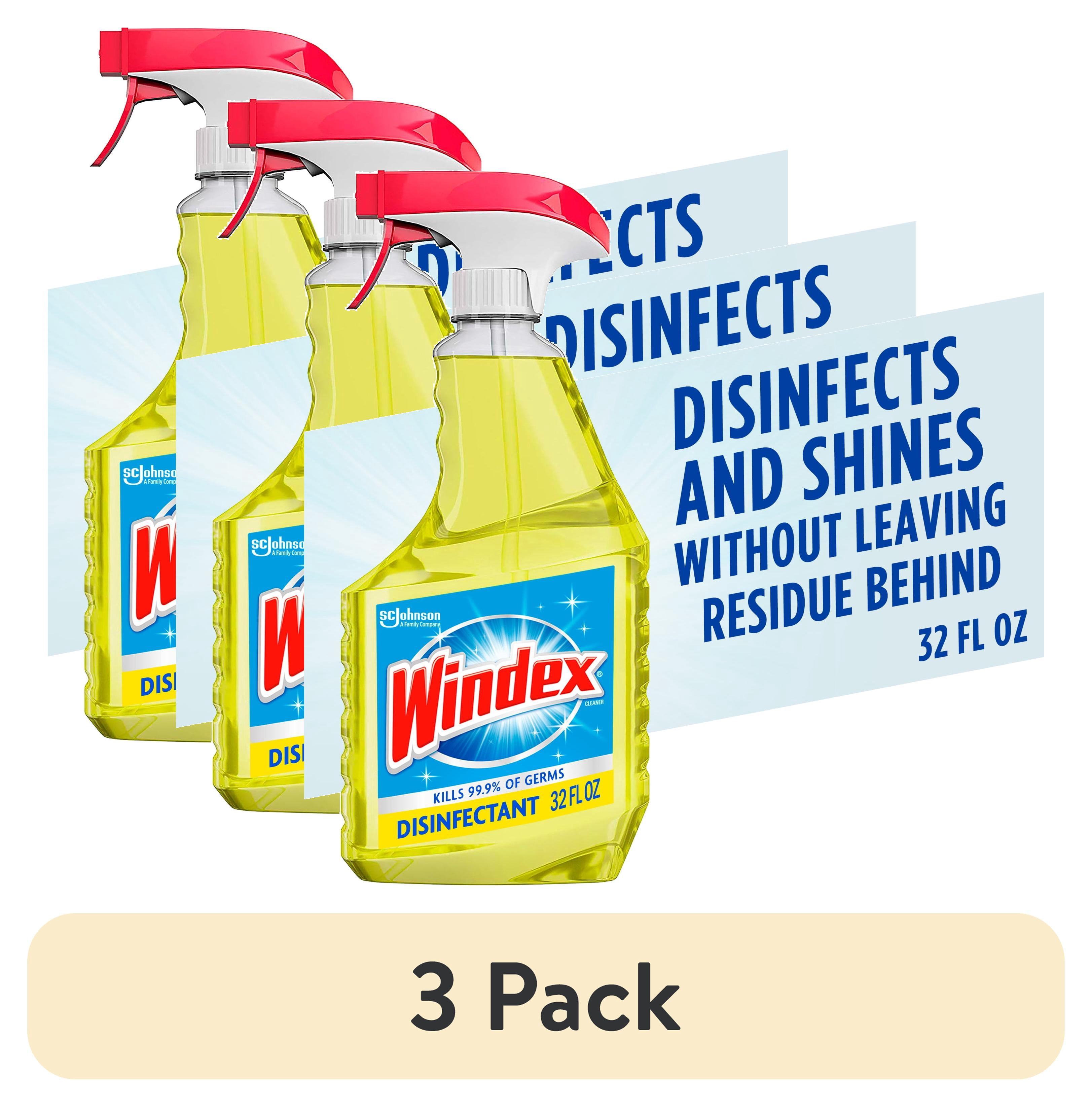 (3 pack) Windex Multi-Surface, Disinfectant, and All-Purpose Cleaner, Spray Bottle, Citrus Scent, 32 fl oz