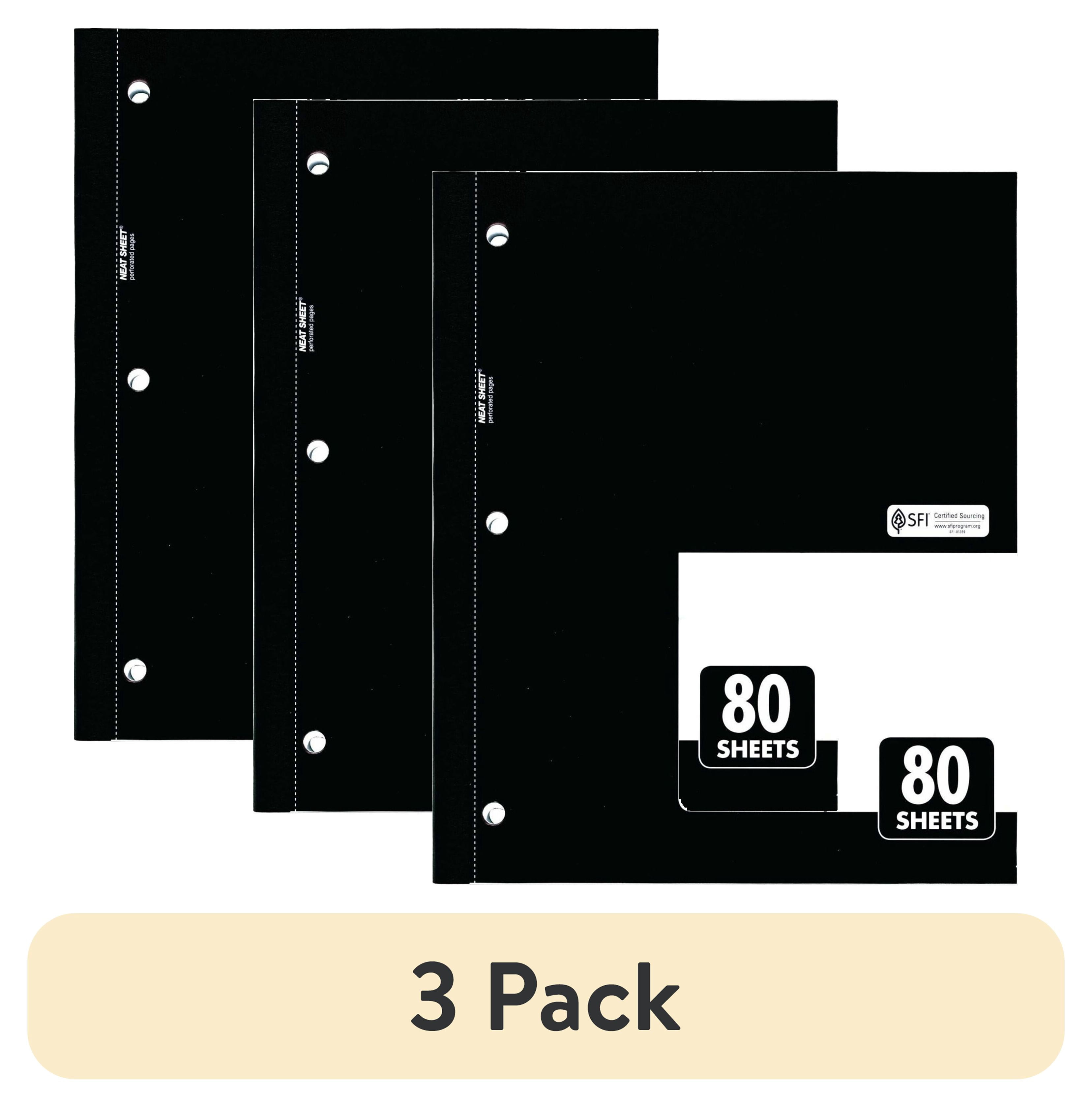 (3 pack) Wireless Neatbook Notebook 1 Subject, Wide/Legal Rule, Assorted Color Covers, 10.5 x 8, 80 Sheets