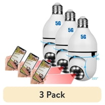 (3 pack) Wireless Surveillance Camera, 5G Wifi E27 Light Bulb Camera, Motion detection Night Vision Security Camera for Home Outdoor