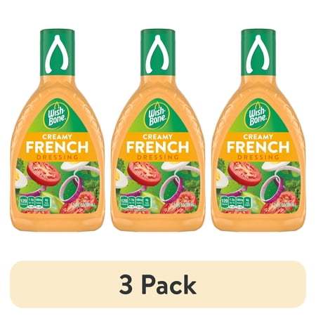 (3 pack) Wish-Bone Creamy French Salad Dressing, 24 fl oz