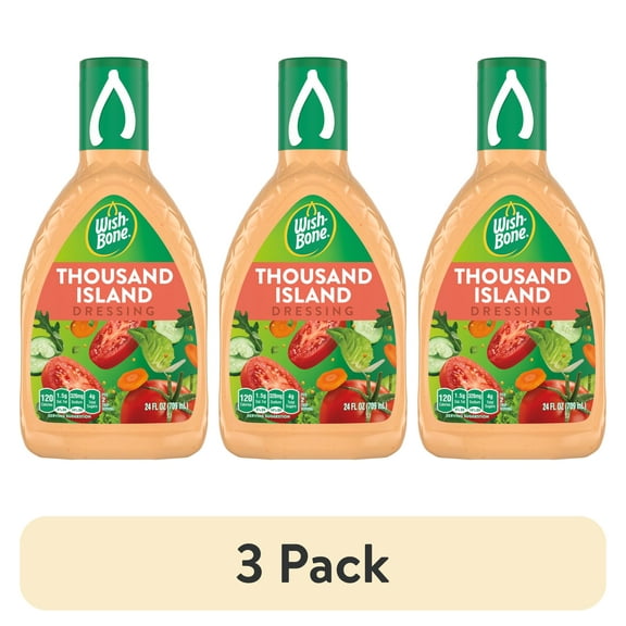 (3 pack) Wish-Bone Thousand Island Salad Dressing, 24 fl oz