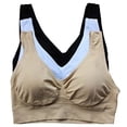 thumbnail image 1 of DoxQcs 3 pack Women Sports Bra Wirefree Yoga Bras Tank Top High Intensity Push Up, 1 of 3