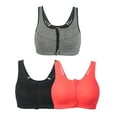 thumbnail image 1 of 3-pack Women's Zipper Sports Bra High Impact Support Tank Tops Racerback Zip Front Sports Bra Breathable Workout Yoga Bras, 1 of 2