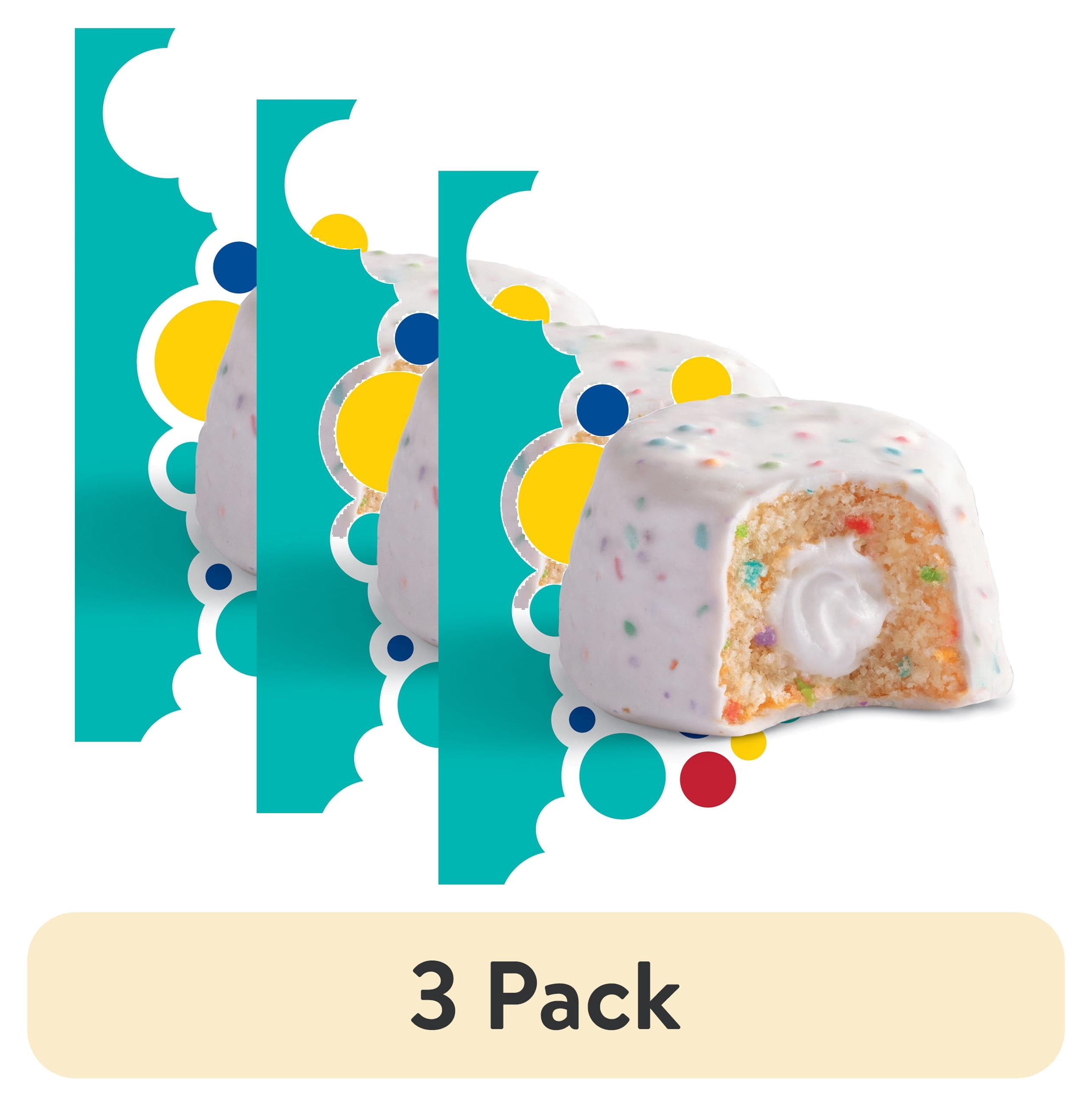 (3 pack) Wonder Crème Filled Confetti Cakes, Birthday Cake Inspired Snack Cakes, 10.5 oz, 6 Count