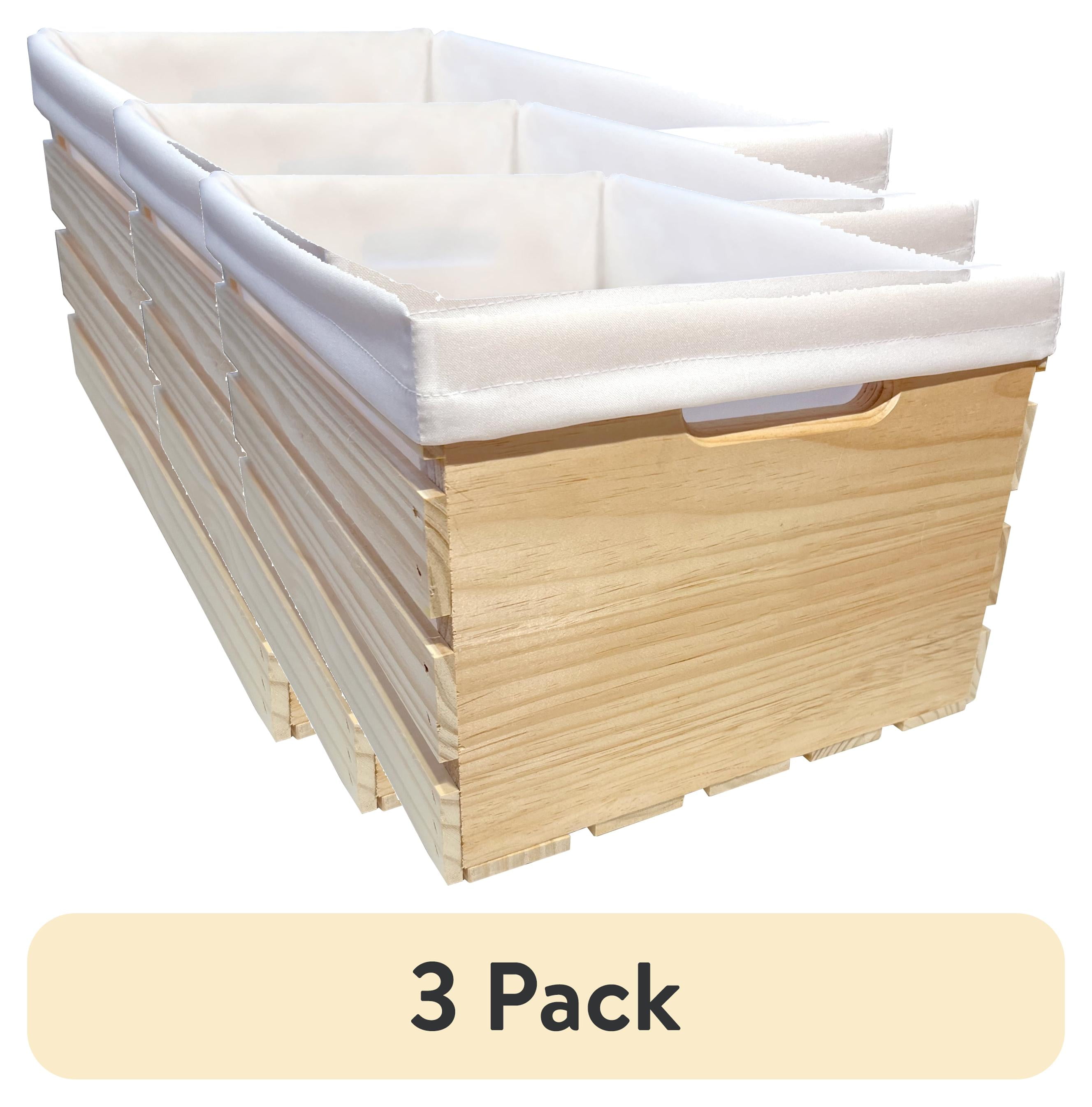 (3 pack) Wooden Crate Liner White for Standard Storage 18 x 9.5 x 12.5 Inch Crates
