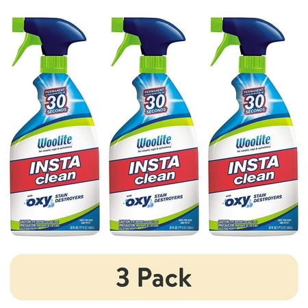 (3 pack) Woolite INSTAclean Permanent Stain and Odor Remover, 22 oz, Pack of 2, 21799