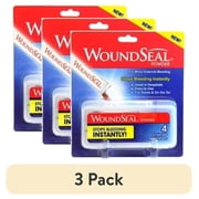 3 pack WoundSeal Topical Powder for Minor External Bleeding, Stops Bleeding Instantly, Easy-Pour Tube Applicator, 4 Count