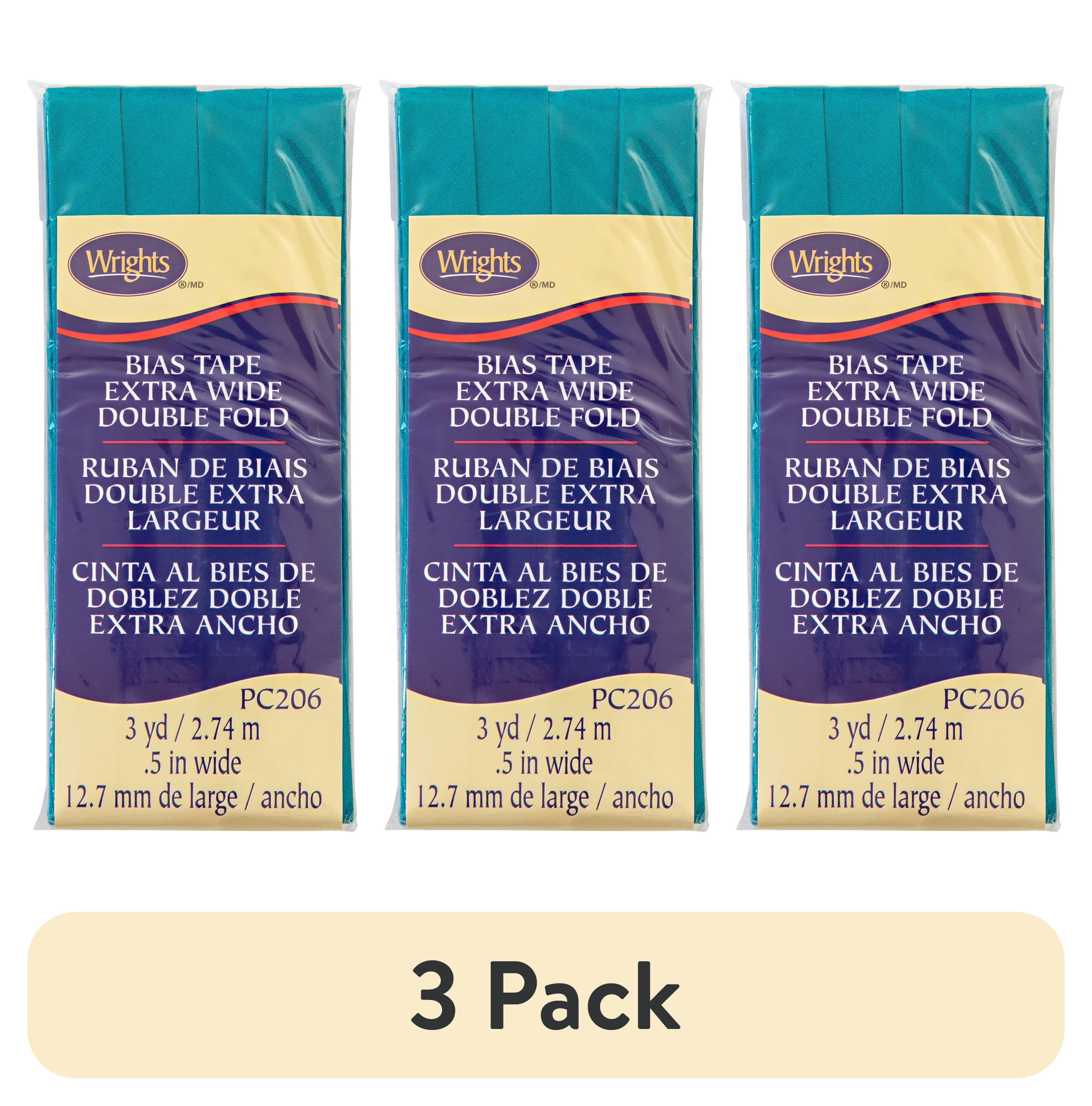 (3 pack) Wrights 1/2" Mediterranean Blue Extra Wide Double Fold Bias Tape, 3 yd