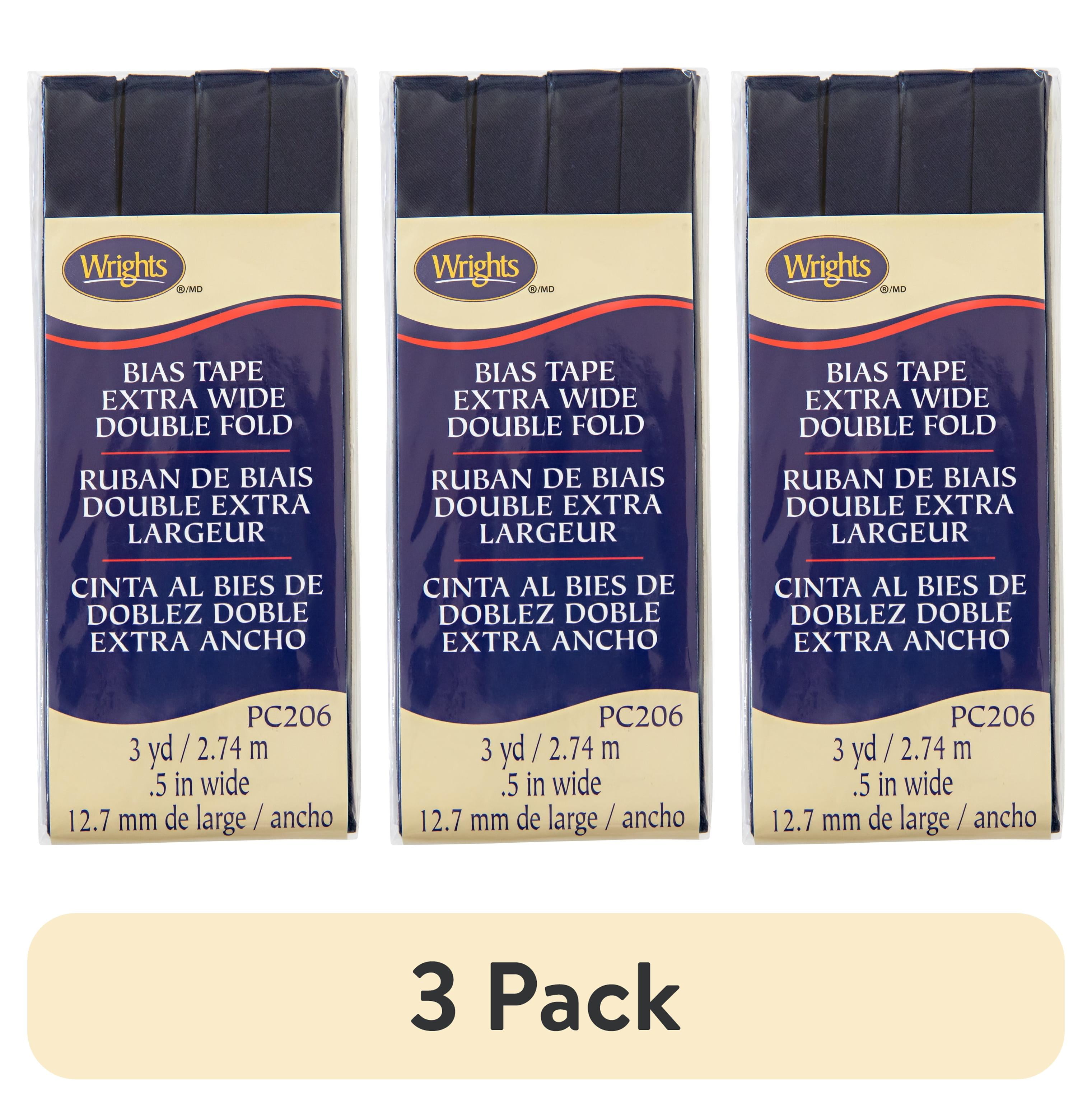 (3 pack) Wrights 1/2" Navy Extra Wide Double Fold Bias Tape, 3 yd
