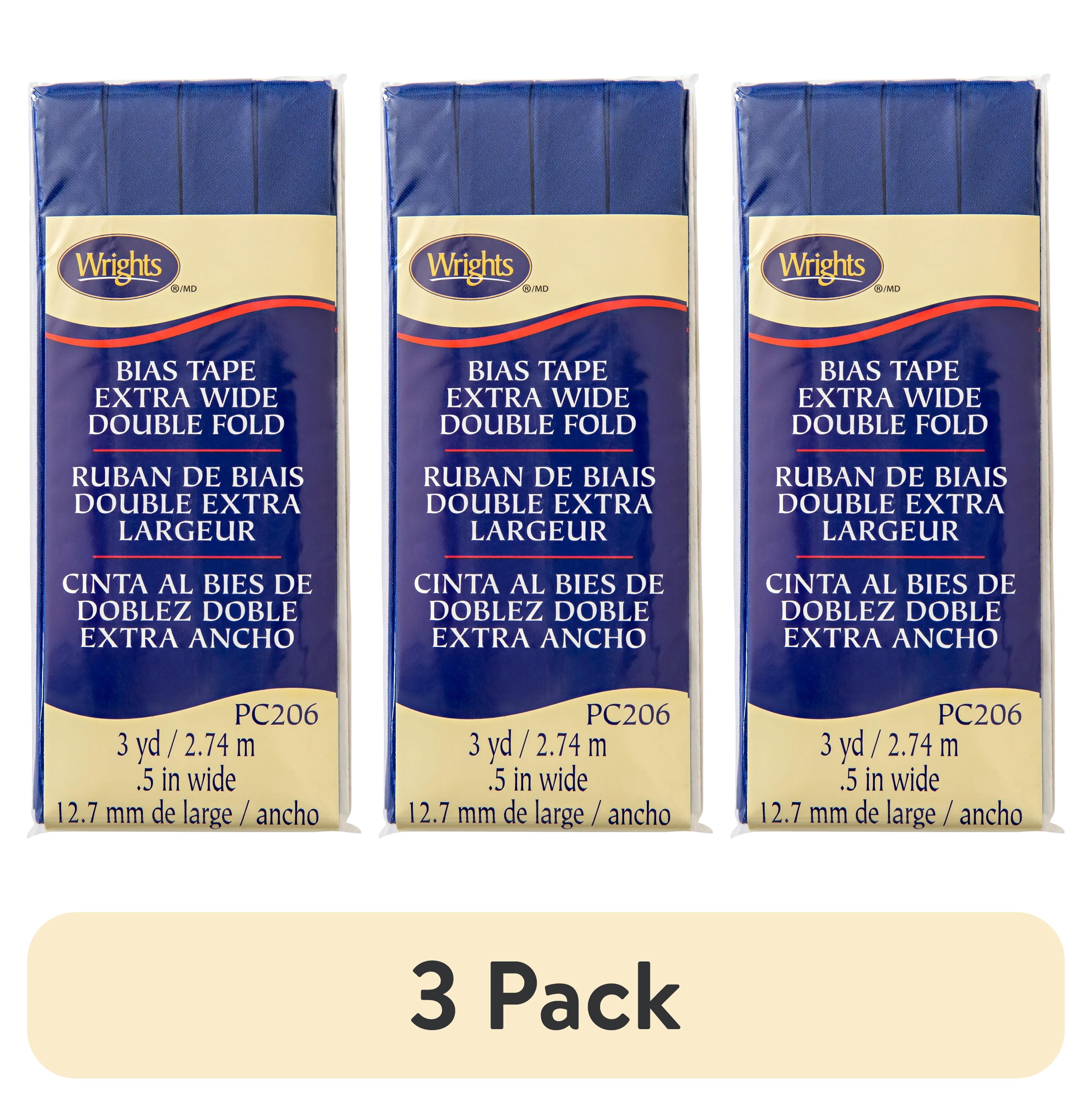 (3 pack) Wrights 1/2" Yale Blue Extra Wide Double Fold Bias Tape, 3 yd