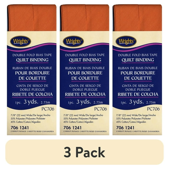 (3 pack) Wrights Carrot Quilting Binding, 1 Each