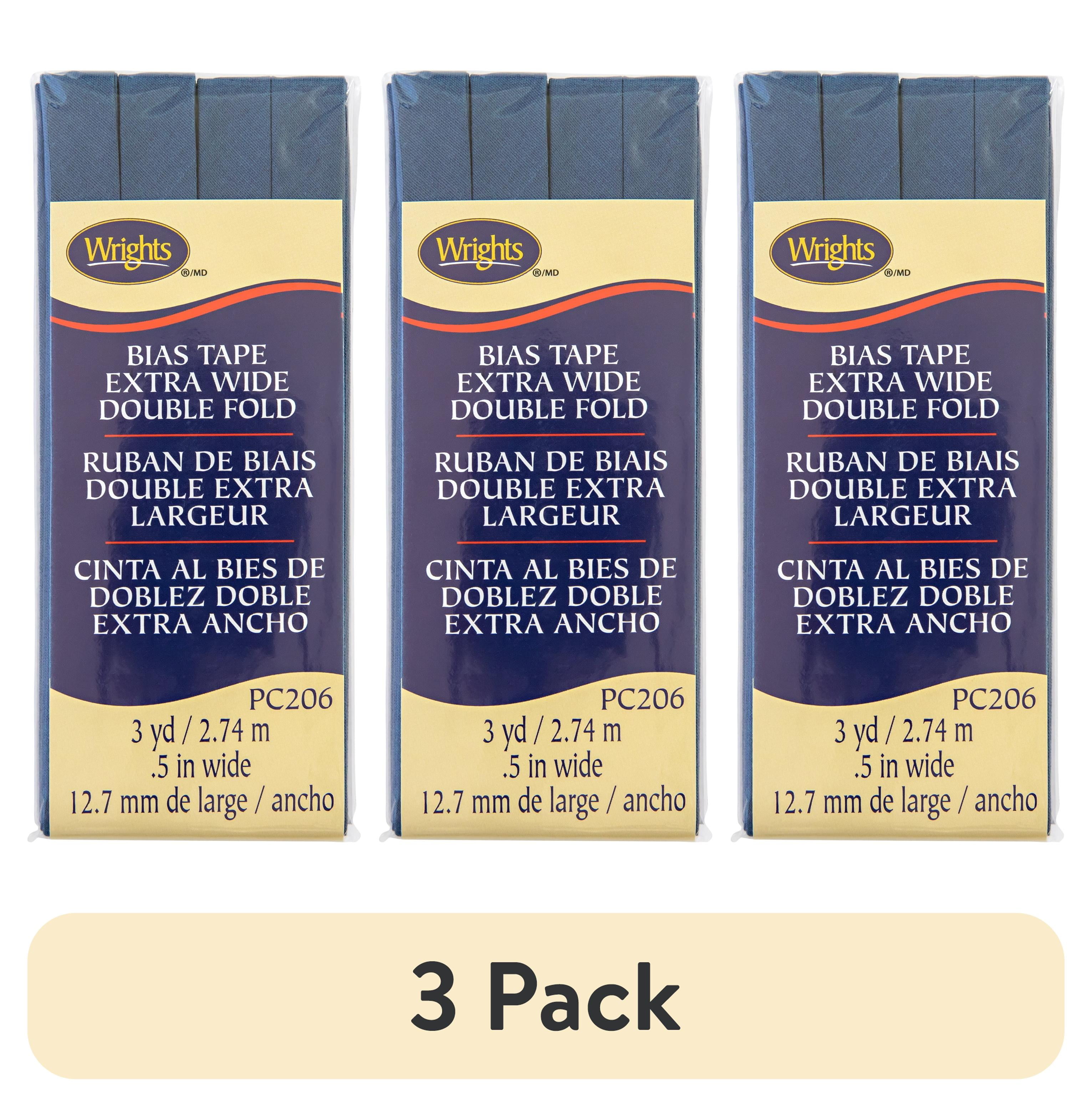 (3 pack) Wrights Double Fold Bias Tape 1/2"X3yd-Stone Blue