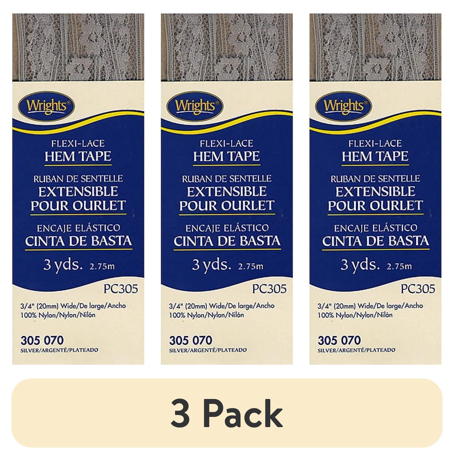 (3 pack) Wrights Flexi Lace Hem Tape, 3/4" Flexi Lace Hem Facing 3 yd, 1 Each