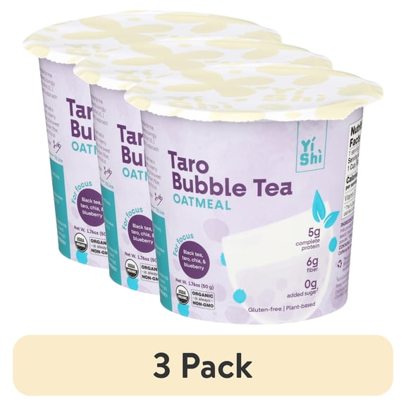 (3 pack) YISHI Taro Bubble Tea Instant Hot Oatmeal 1.76 oz