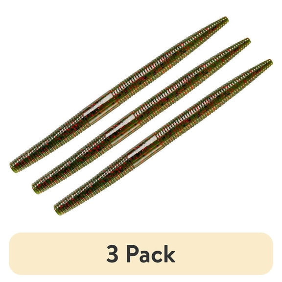 (3 pack) YUM Dinger Soft Plastic Worm 4" Watermelon Red Flake 8 Count