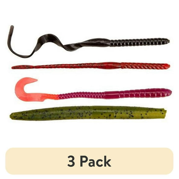(3 pack) YUM Plastic Worm Fishing Soft Bait Assortment