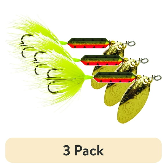 (3 pack) Yakima Bait Worden's Original Rooster Tail, Inline Spinnerbait Fishing Lure, Firetiger, 1/24 oz.